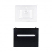 Купити Комплект Qtap тумба підвісна Virgo 600х580х437 мм Black/White + раковина урізна Albatross QT71V44056