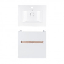 Купити Комплект Qtap тумба підвісна Virgo 600х580х437 мм White/Whitish oak + раковина урізна Albatross QT71V44070