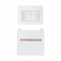 Купити Комплект Qtap тумба підвісна Virgo 600х580х437 мм White/Whitish oak + раковина урізна Albatross E QT71V44073