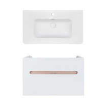 Купити Комплект Qtap тумба підвісна Virgo 800х580х437 мм White/Whitish oak + раковина урізна Albatross 9H QT71V44081