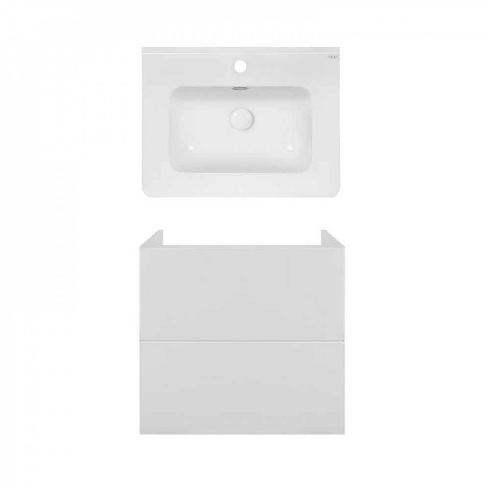 Купити Комплект Qtap тумба підвісна Tern 600х580х437 мм White + раковина урізна Albatross 9H QT71TE44099