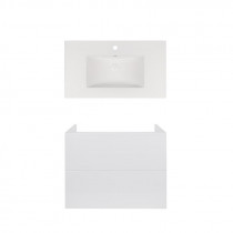 Купить Комплект Qtap тумба подвесная Tern 800х580х437 мм White + раковина врезная Albatross New QT71TE44109