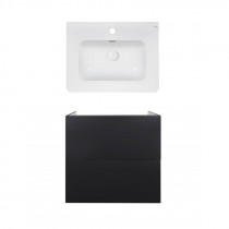 Купити Комплект Qtap тумба підвісна Tern 600х580х437 мм Matt Black + раковина урізна Albatross 9H QT71TE44117