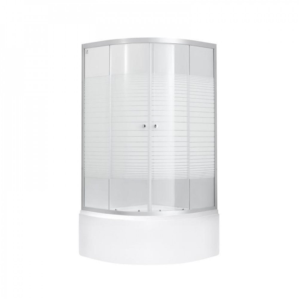 Купить Lidz Wieza SC80x80.SAT.HIGH.L Душевая кабина полукруглая, стекло Linie 4 мм + Lidz Душевой поддон KAPIELKA ST80x80x41, с панелью