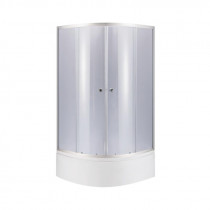 Купити Душова кабіна Latwa SC80x80.SAT.HIGH.GR полукругла, скло тон. 4 мм + Душовий піддон KAPIELKA ST80x80x41, з панеллю Lidz