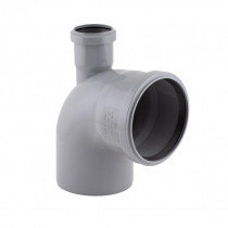 Купить Колено канализационное с отводом TA Sewage 50х110х110, 90° (вверх)