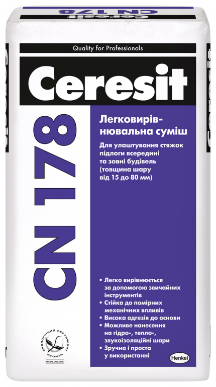ac7674dfdd4d22f2009898997a6a741d CN 178 вирівнююча суміш для підлоги (від 15 до 80 мм), 25 кг - Зображення 1