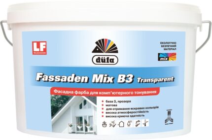 Фарба акрилова Dufa FASADEN MIX B3 Transparent, 9 л