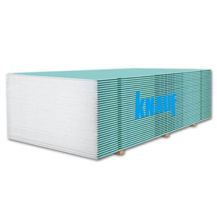 Гіпсокартон стінова волога Knauf, 3000х1200х12.5 мм